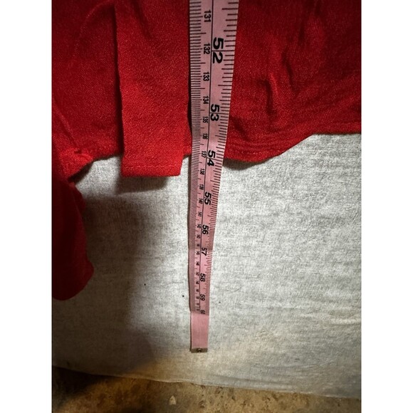 NWT Easel Los Angeles Womens Rayon Red Orange Knit Maxi Dress M Deep V Neck Belt - Picture 6 of 8